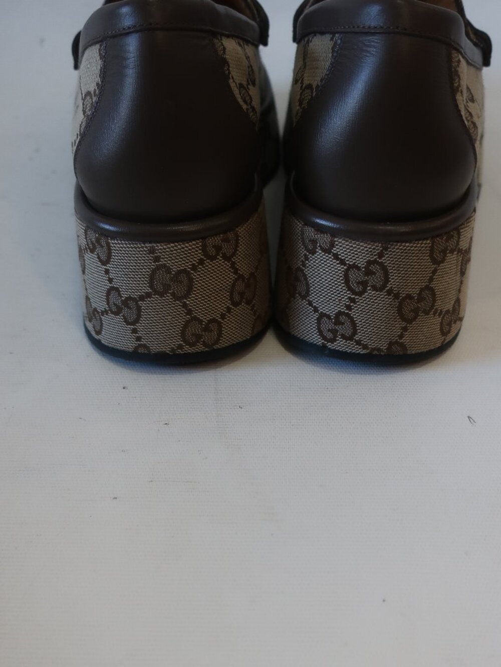 Gucci Ilde Brown Guccissima Canvas GG Supreme Horsebit Flatform Loafer 39 US/9 - Picture 8 of 16